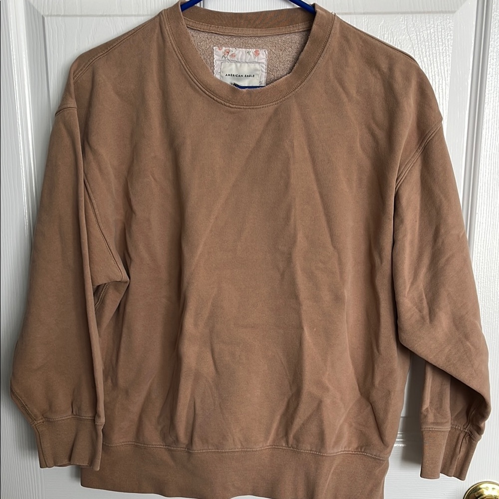 American Eagle Outfitters Tan Sweatshirt Classic Crewneck